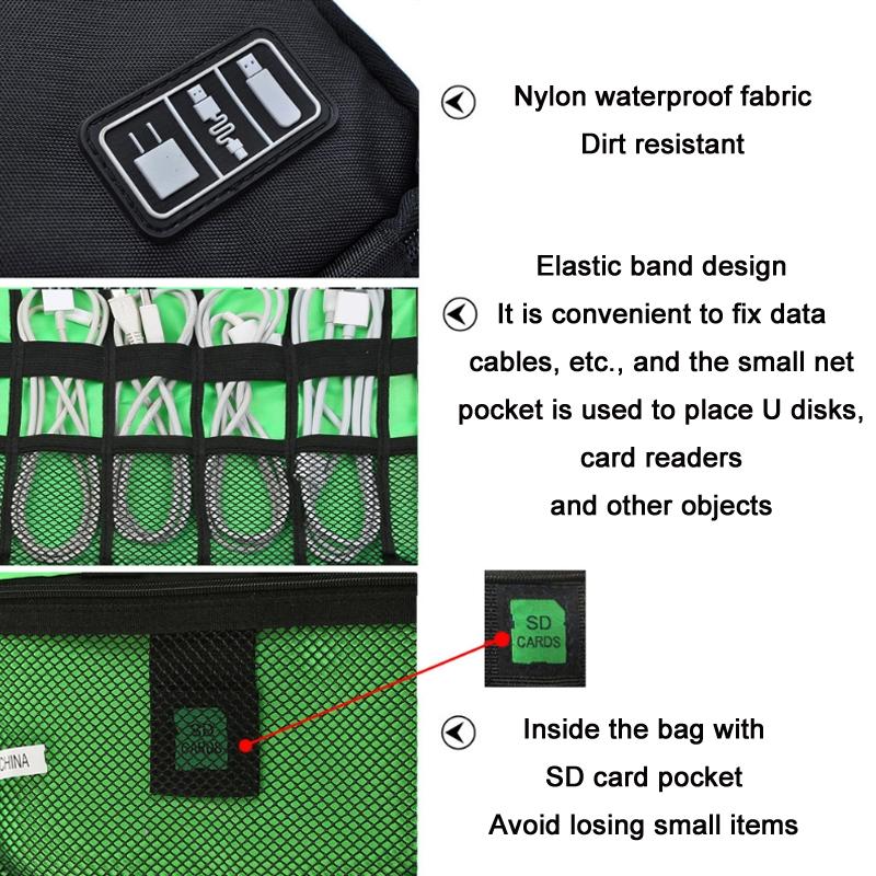NNEIDS Portable Multifunctional U Disk Storage Bag For Mobile Phone Accessories - Orange